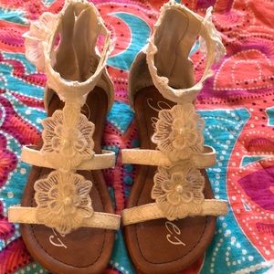 Girls 9 white wedding sandals